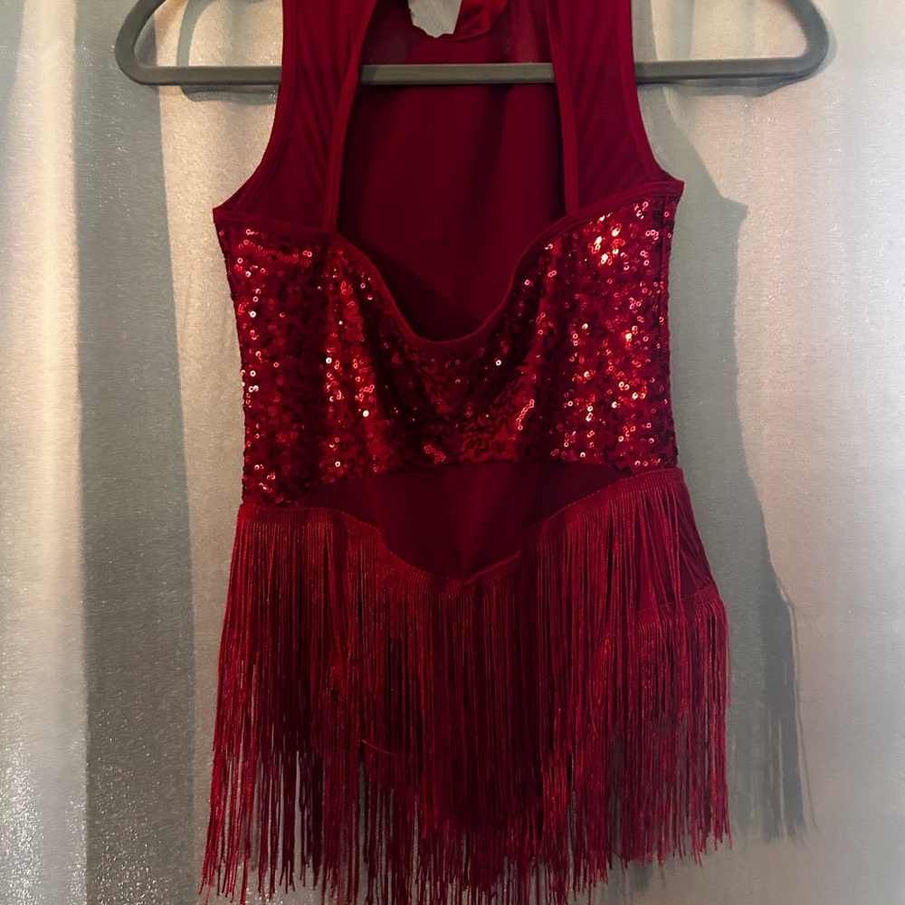Sequin Red Kids Dance Costume - Picture 2 of 2